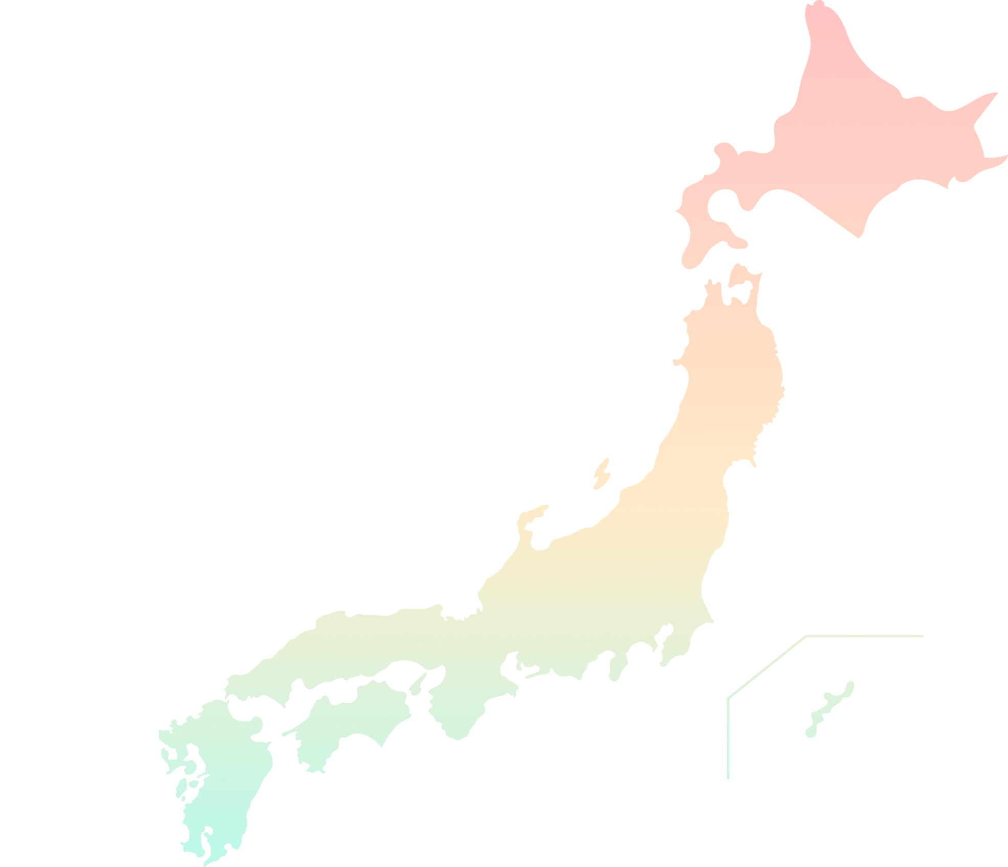 AYAの活動拠点を示す日本地図