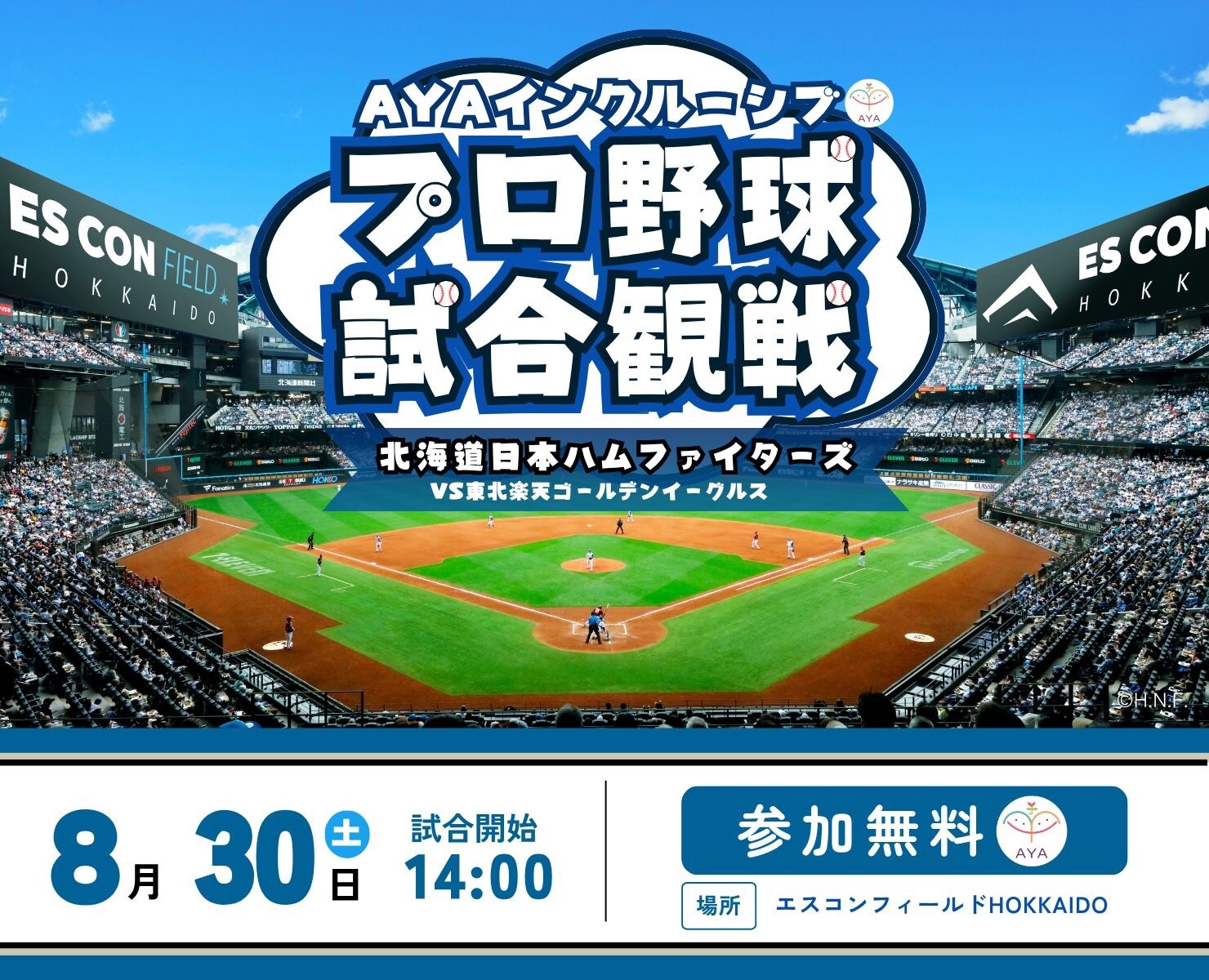 プロ野球観戦 北海道日本ハムファイターズ（vs 東北楽天ゴールデンイーグルス）